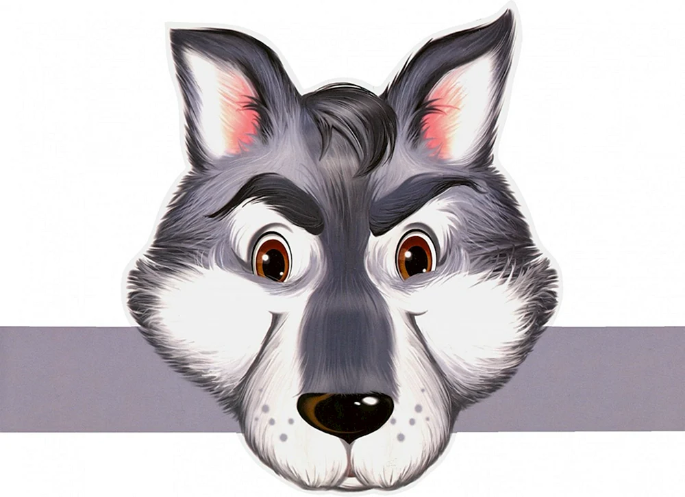 Wolfsmaske Wolf mit Wolfsjungen