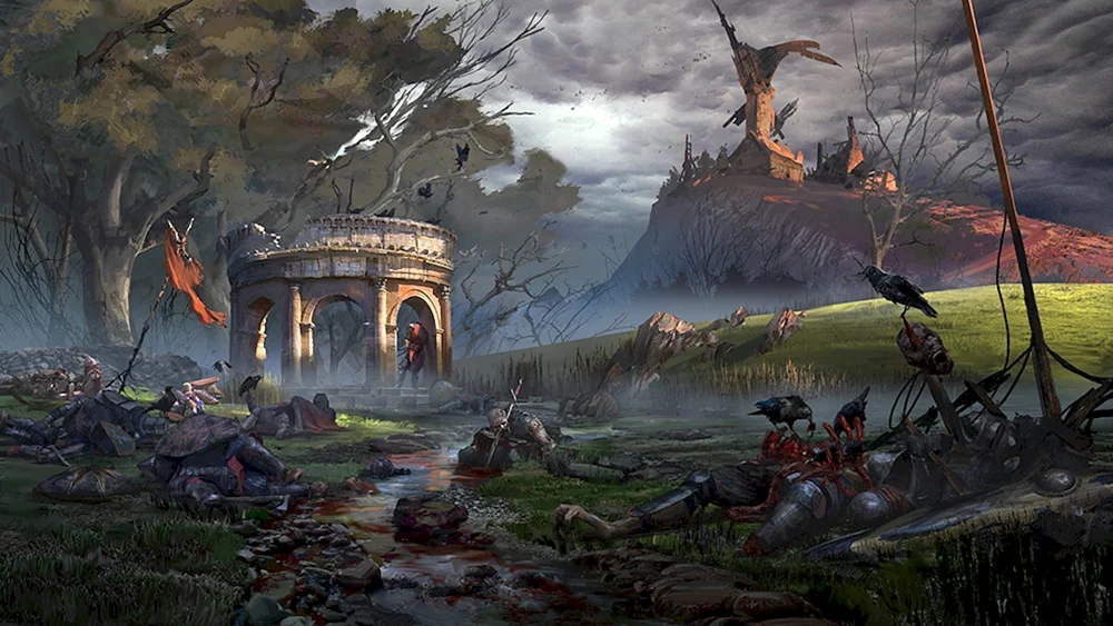 Mittelalterliches Concept Art Schlachtfeld