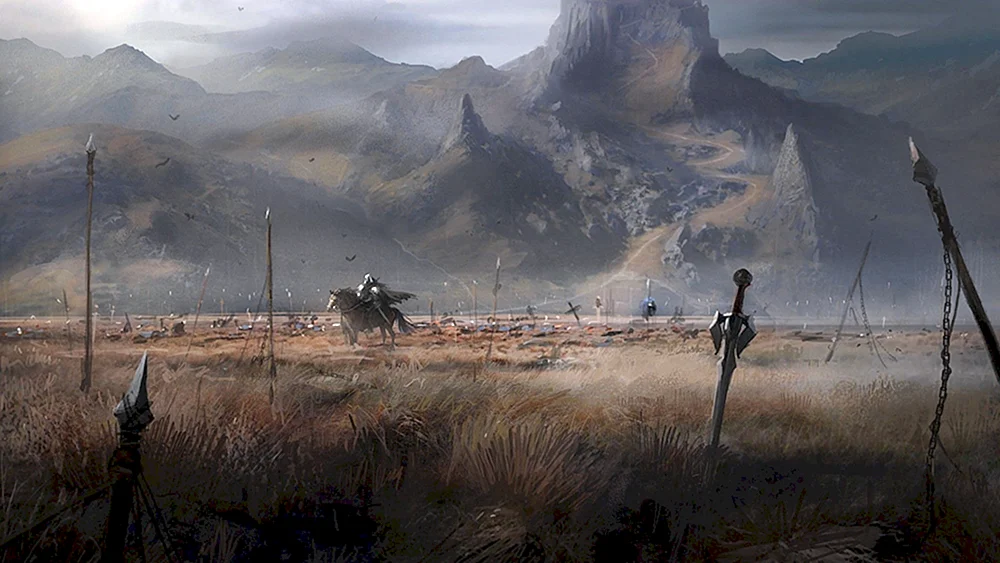 Mittelalterliches Concept Art Schlachtfeld