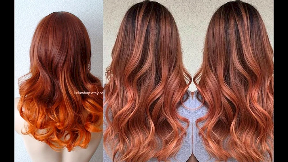 Kupfer Ombré Balayage