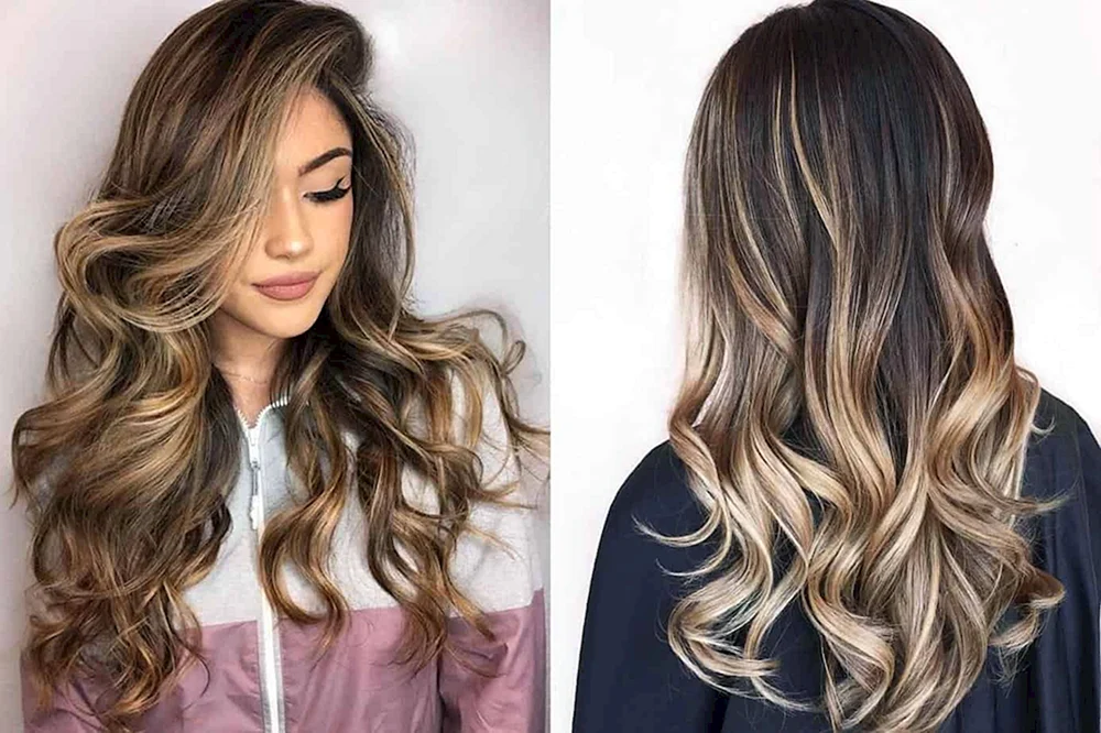 Karamell Schokolade Cascade balayage