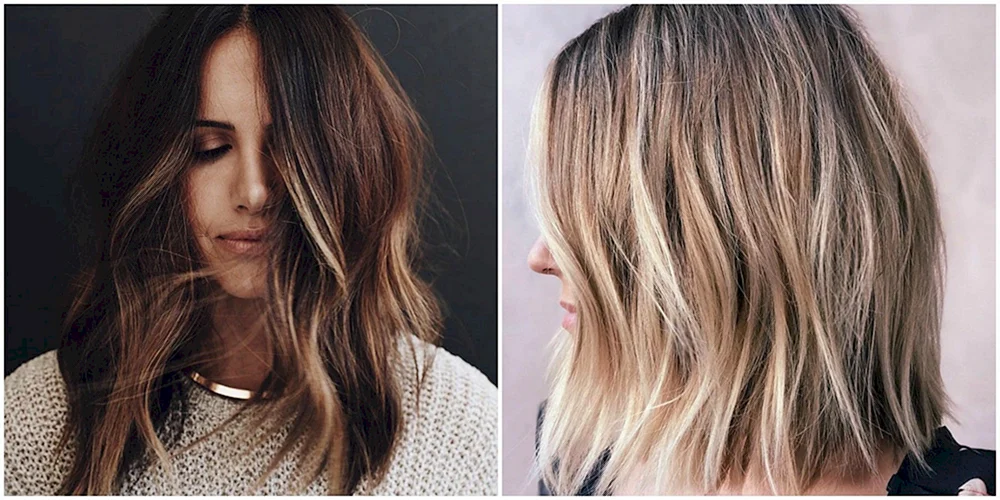 Verbranntes Haar auf dunklem Haar