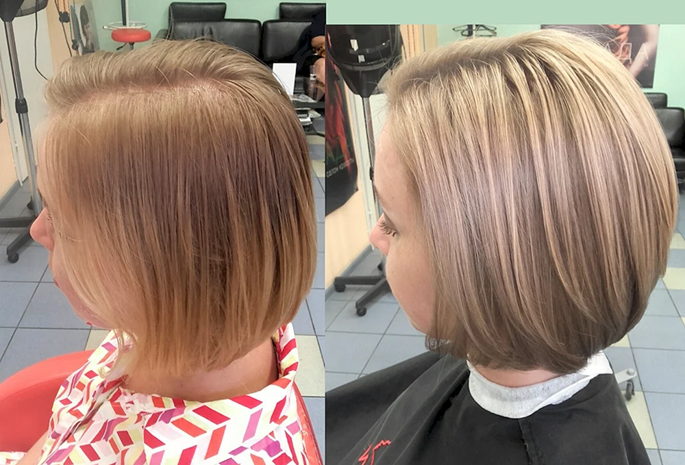 Schattierung für kurzes blondes Haar