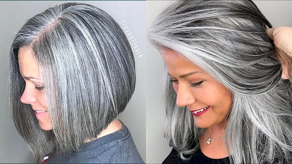 Graue Haarfarbe für kurzes Haar