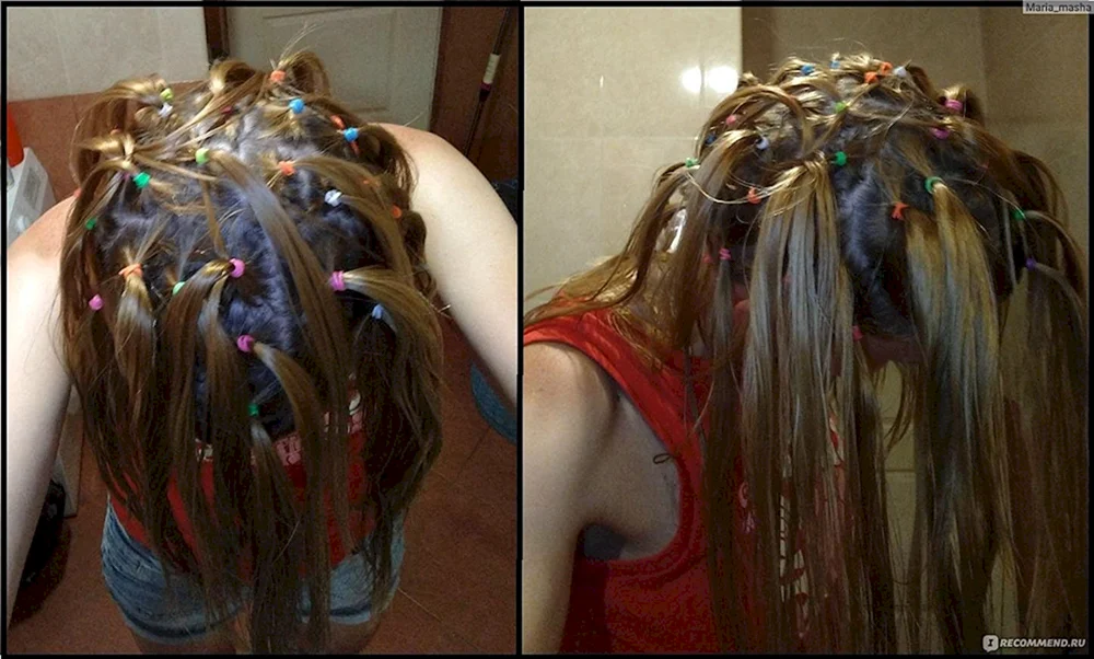 Haarfärbung mit Gummibändern zu Hause