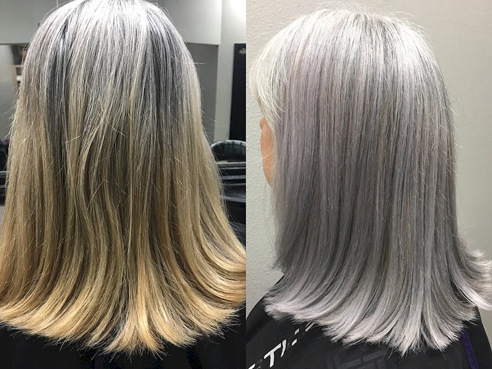Tönung der Haare von Rot nach Beige