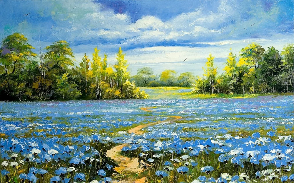 Alexander Viktorovich Shevelev Gemälde Frühling Dorf
