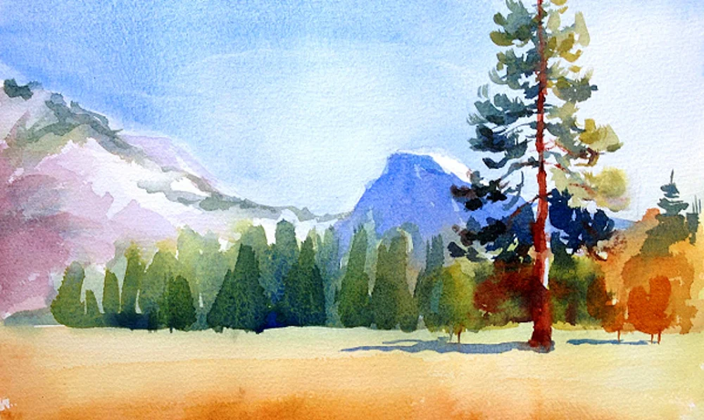 Mikhail Pavlovich Kuznetsov Aquarelllandschaft
