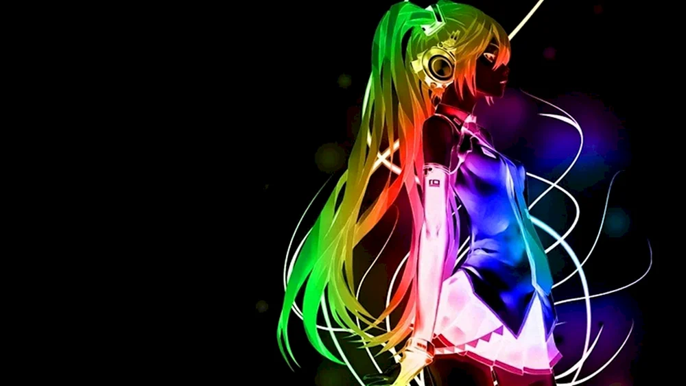 Miku Hatsune in neon
