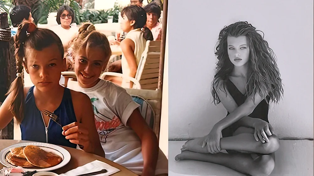 Milla Jovovich in ihrer Jugend. Kindheit