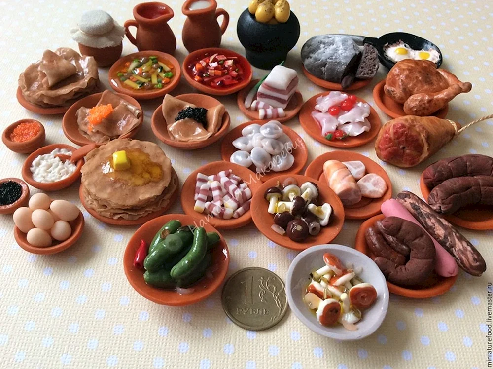Miniatur-Essen für Puppen