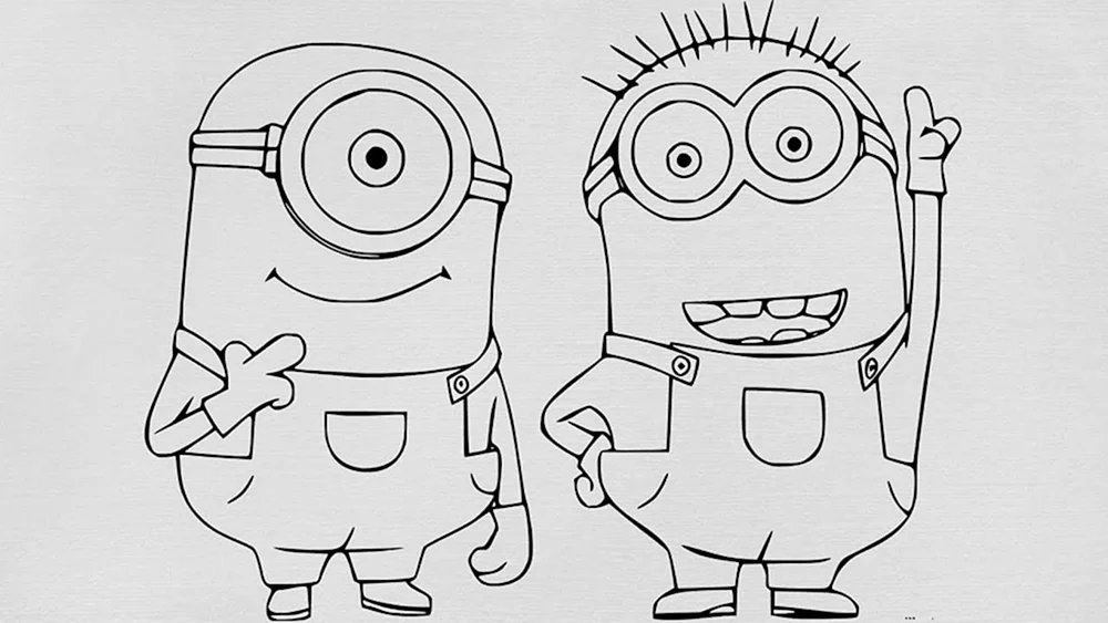 Minions zum Ausmalen für Kinder