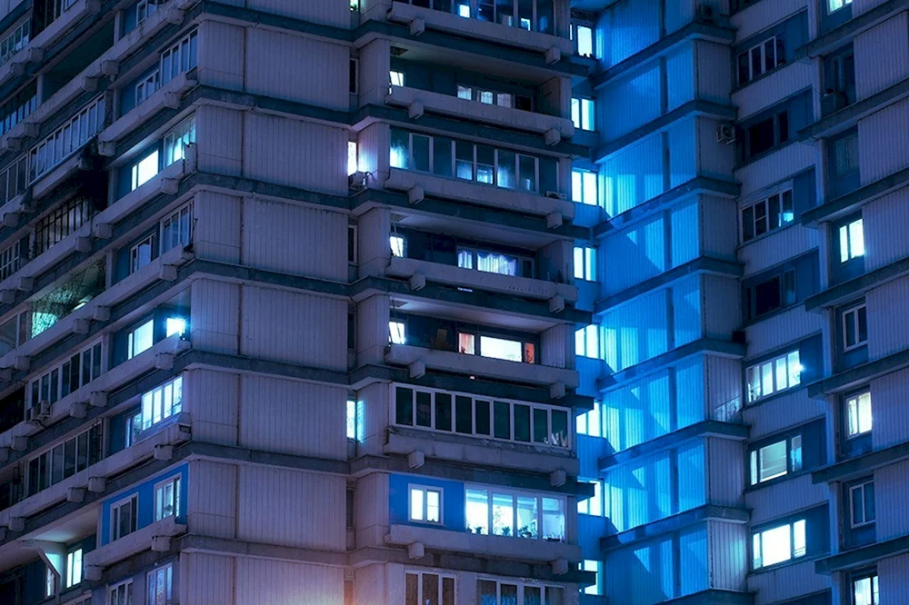 Nächtliche Vororte von Moskau Yasenevo