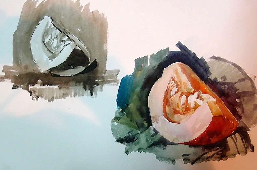 Mehrschichtige Aquarell-Ölmalerei