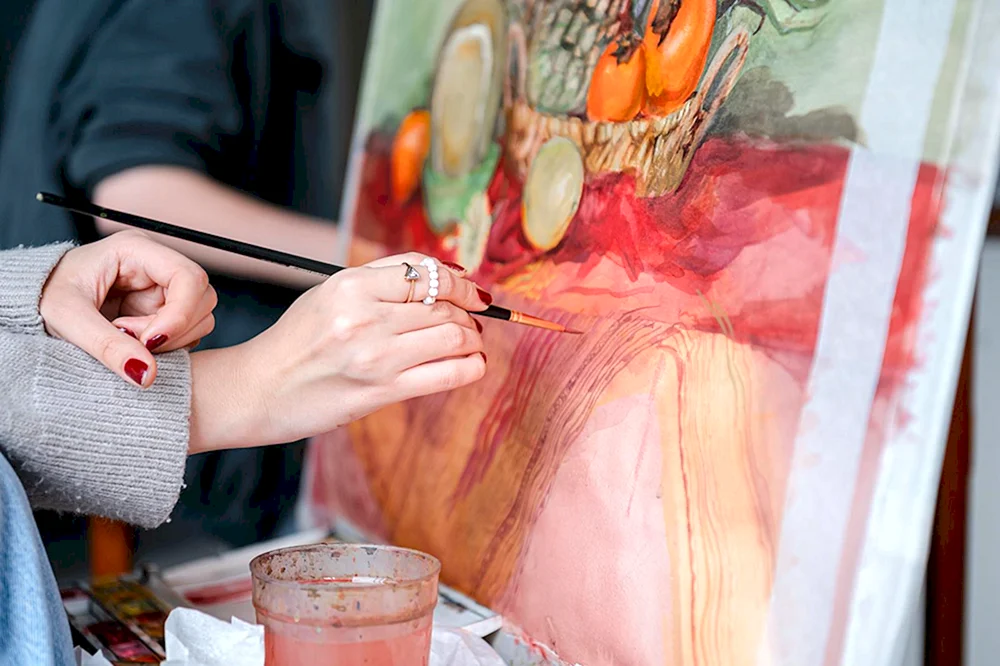 Mehrschichtige Aquarellmalerei
