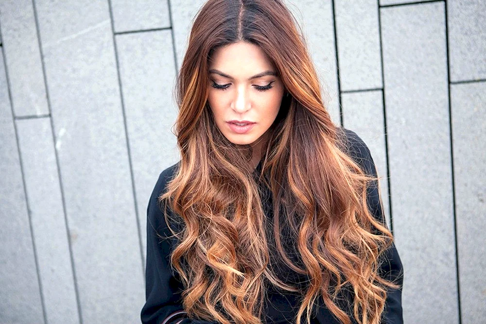 Ombre. dunkles Haar