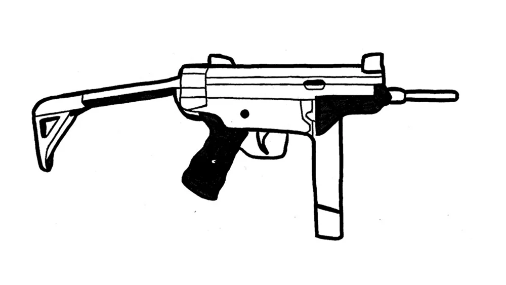 Mp5 Pistole Maschinengewehr ausmalen