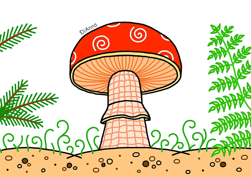 Pilz Ausmalen für Kinder