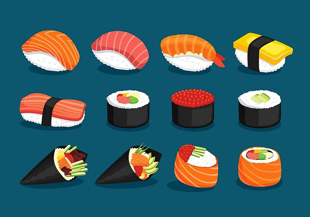 Sushi zum Zeichnen