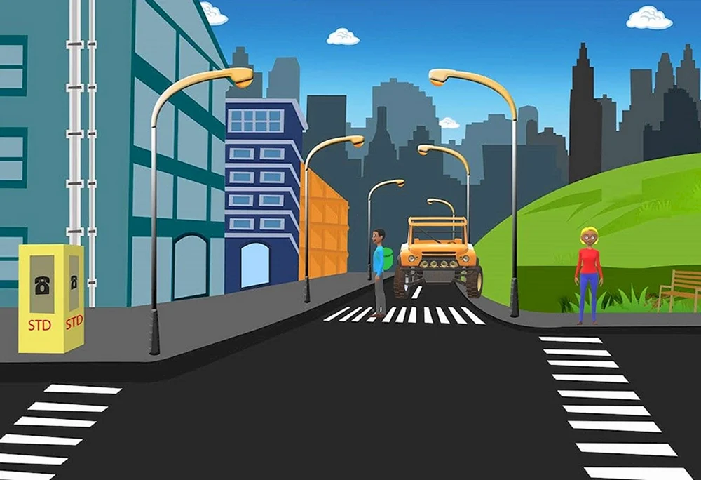 Multi-Stadt mit Straße