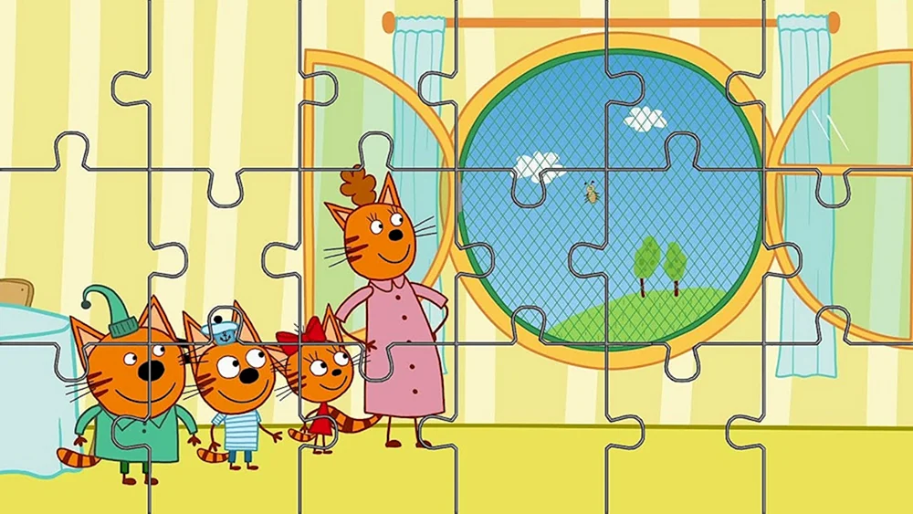 Baum-Katzen-Cartoon-3-Katzen-Frühaufsteher