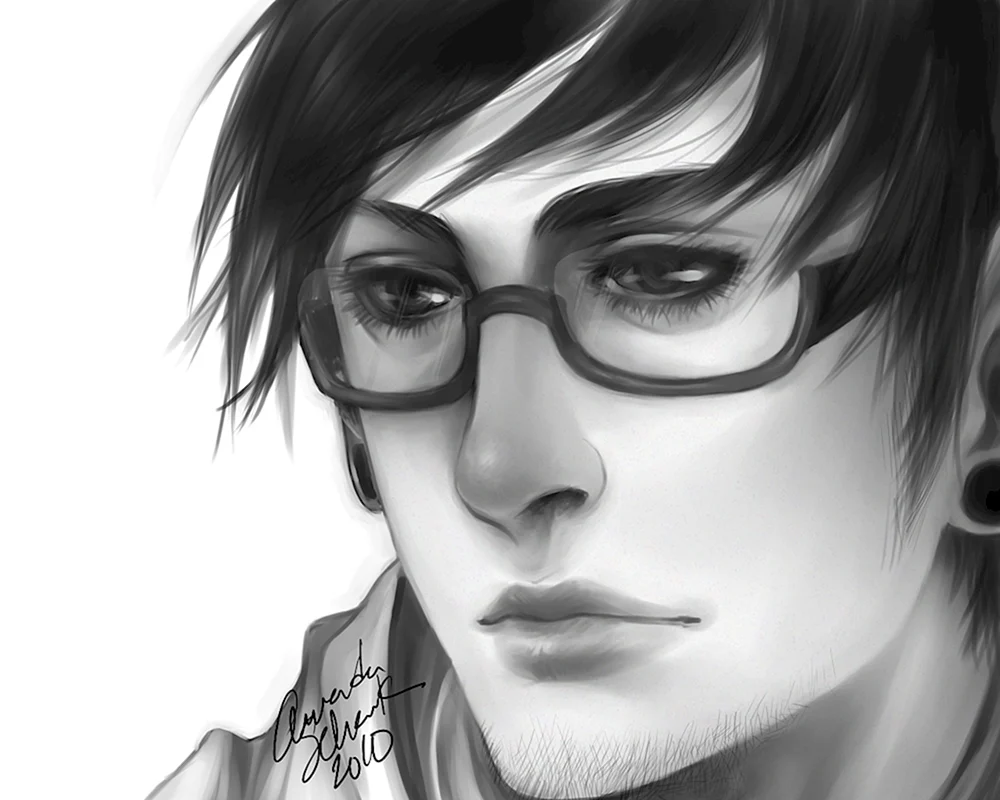 Mann mit Brille Kunst