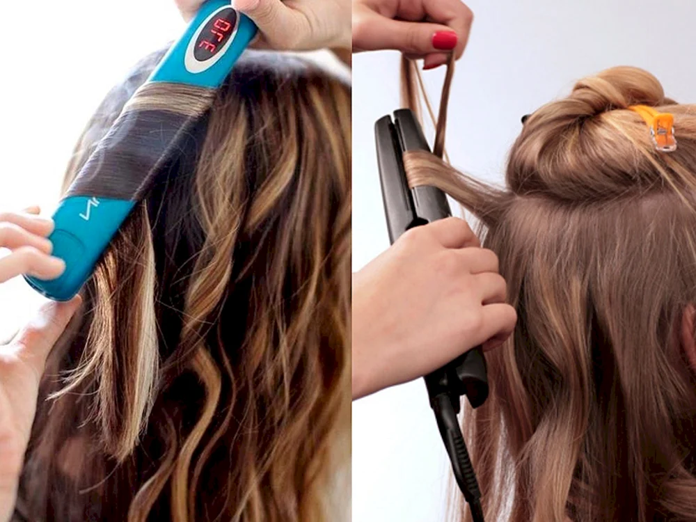 Lange Locken mit Glätteisen