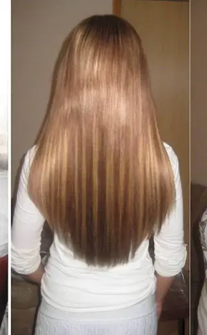 Haarverlängerungen vor und nach