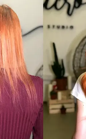Rote Haarverlängerungen