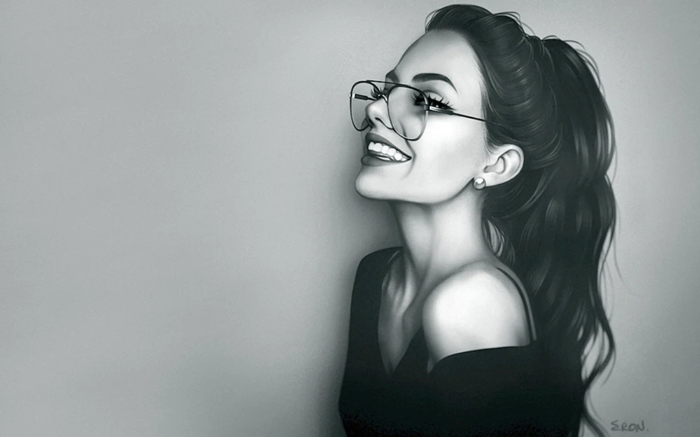 Gezeichnetes Mädchen mit Brille