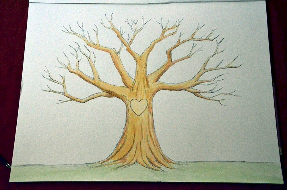 Baum mit Bleistift zeichnen