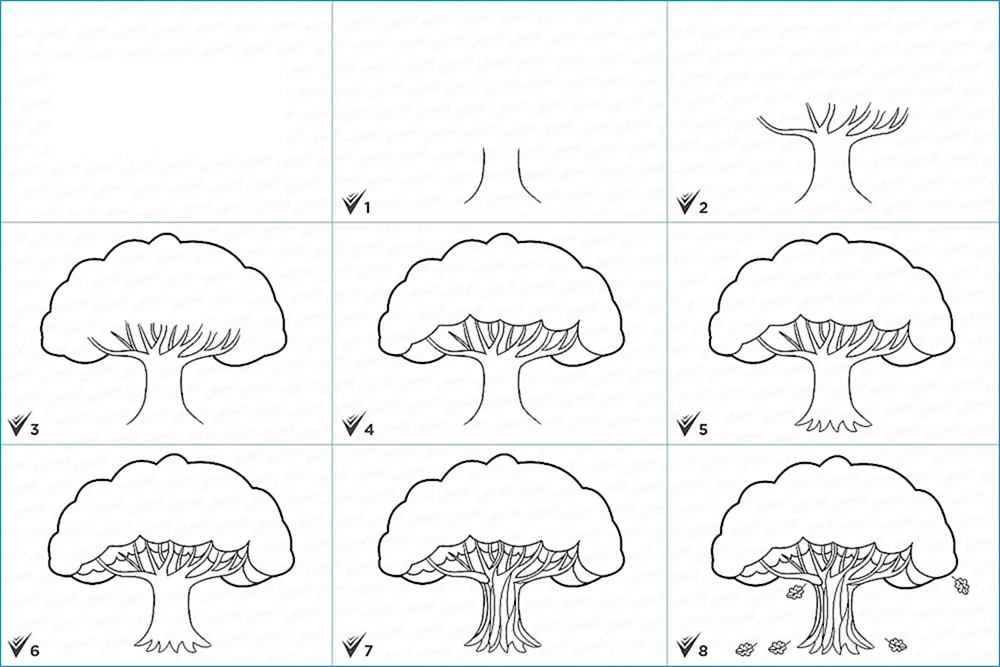 Baum mit Bleistift zeichnen