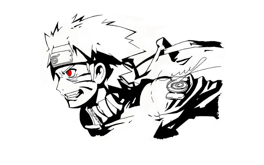 Naruto schwarz-weiß Kunst