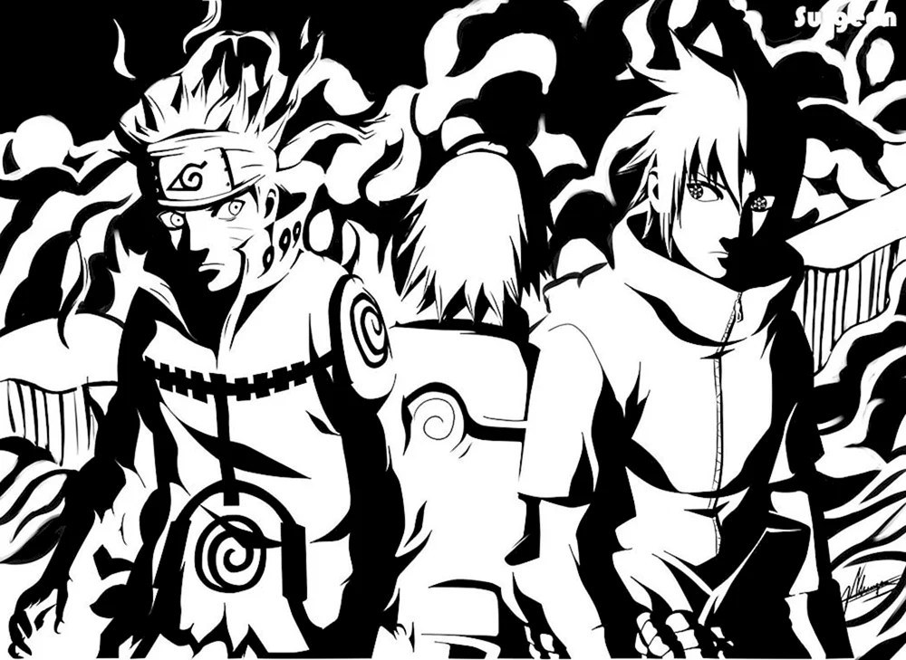 Naruto und Sasuke 6 Pfade Kunst