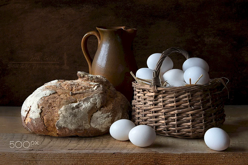 Stillleben mit Brot und Schinken Brot und Schinken„ von Carlo Maggini
