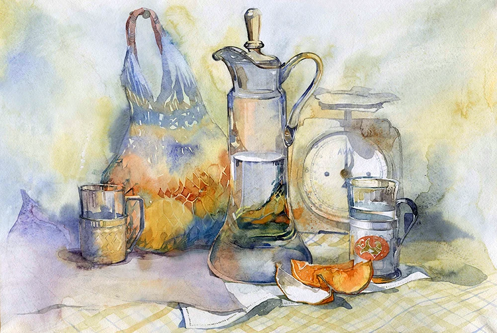 Akademisches Rangtasvir-Stillleben-Aquarell