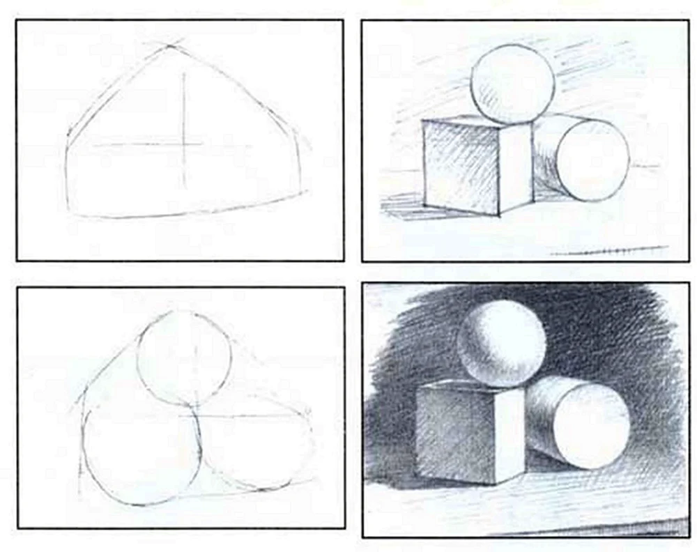 Stillleben von geometrischen Körpern Konstruktionsperspektive