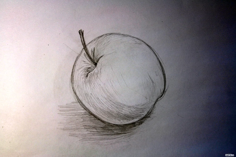 Apfel mit Bleistift