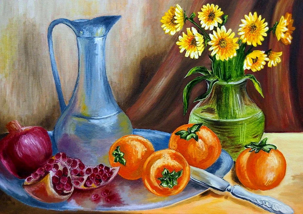 Bleistiftstillleben mit Farben
