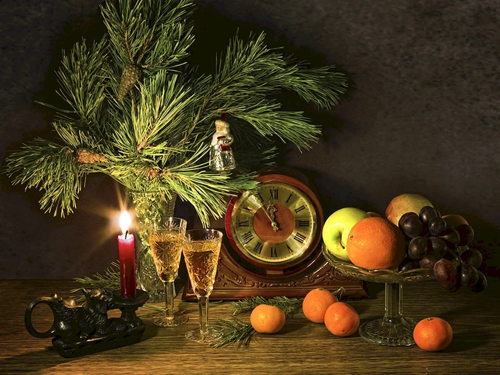 Nat Stillleben Neujahr