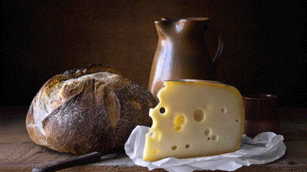 „Stilleben mit Brot und Schinken“ von Carlo Maggini