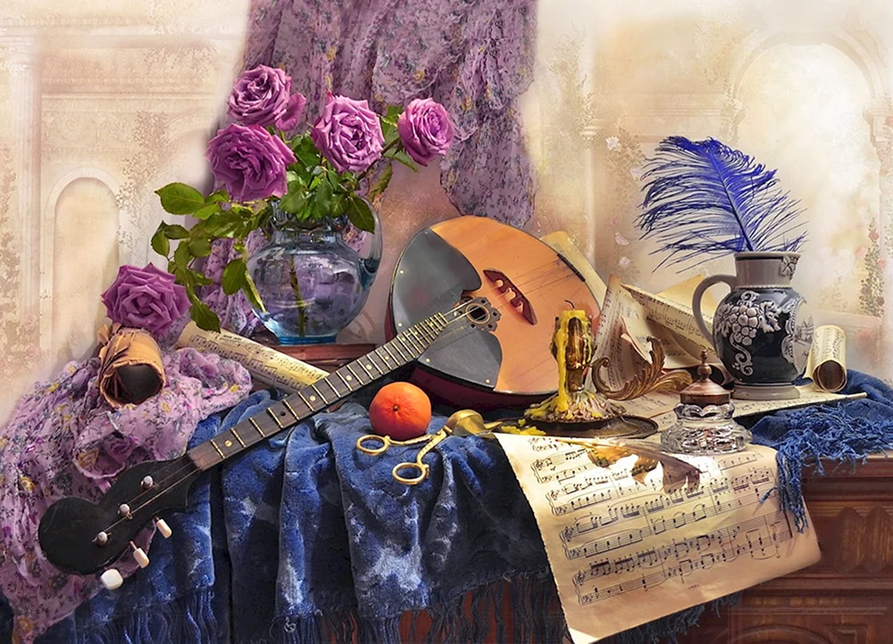 Stillleben mit Musikinstrumenten