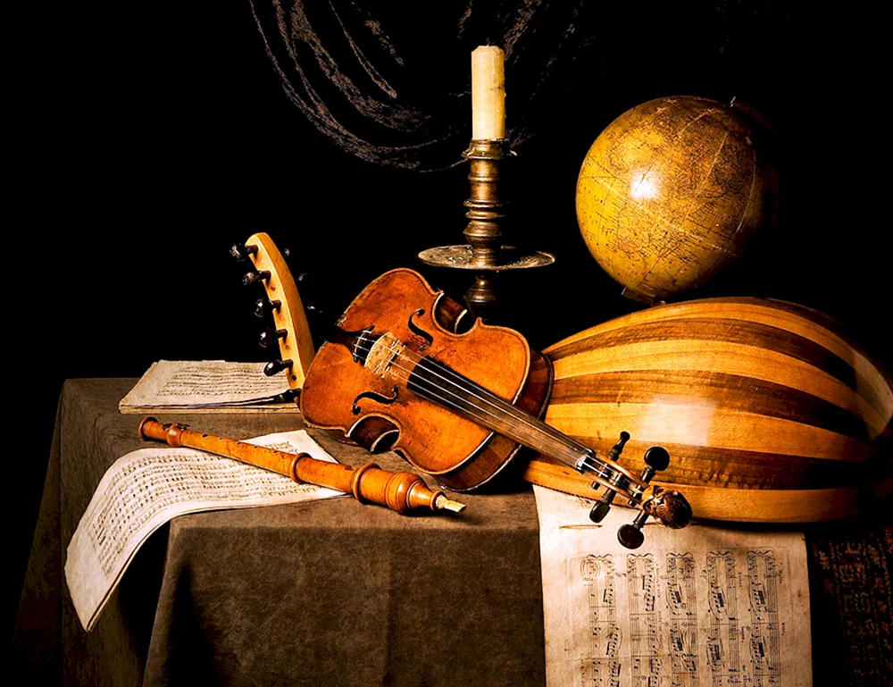 Stillleben mit Musikinstrumenten Stillleben mit Musikinstrumenten