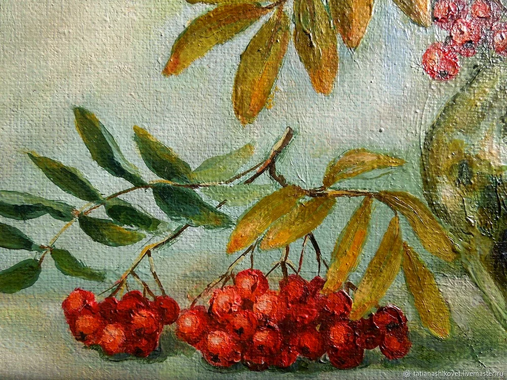 Herbststrauß der Pisalis Eberesche