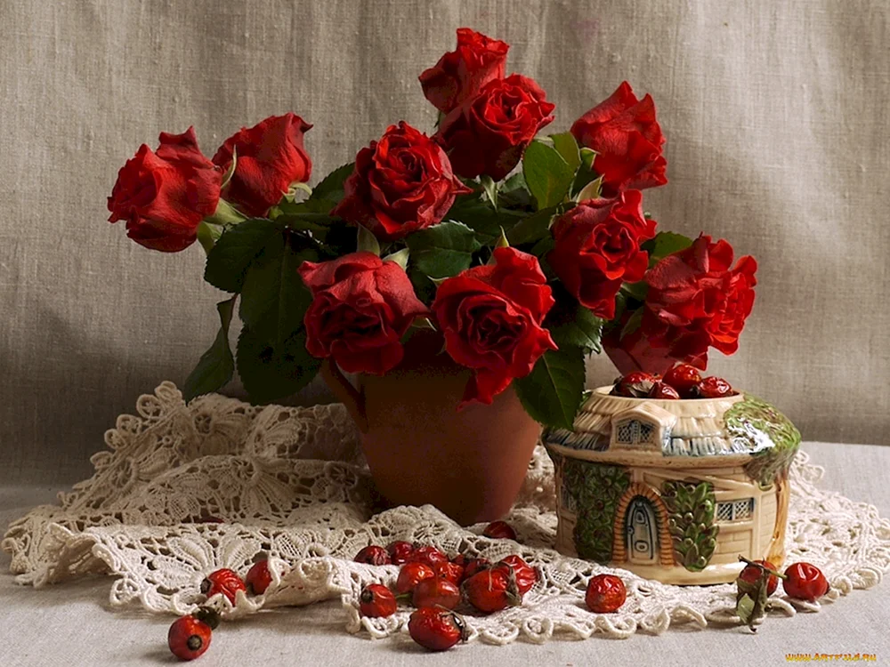 Stillleben mit Rosen