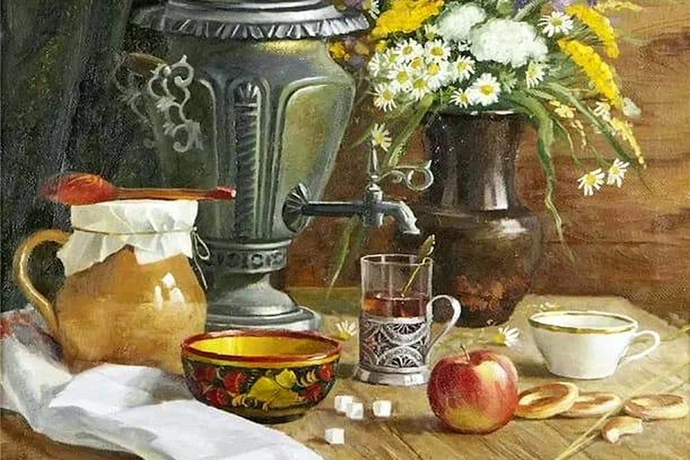 „Stilleben mit Samowar“ des Künstlers Ilya Mashkov