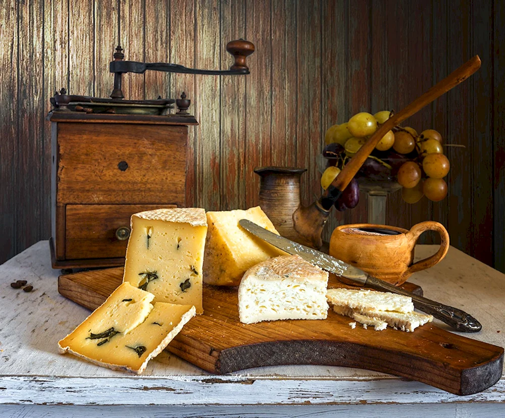 Stillleben. mit Käse
