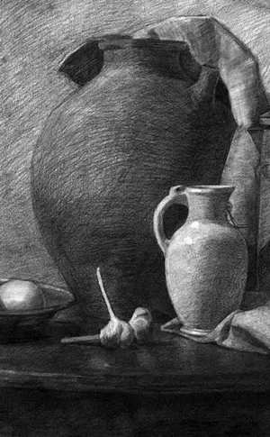Stilleben in Bleistift Yuri Kushevsky