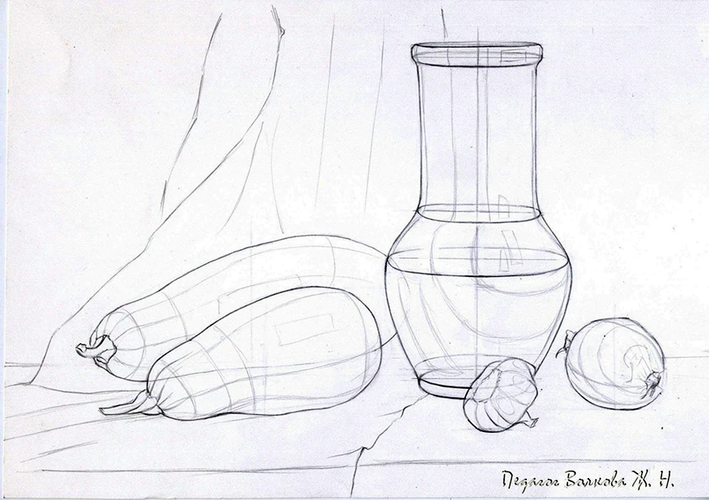 Bleistiftstillleben Yury Kushevsky