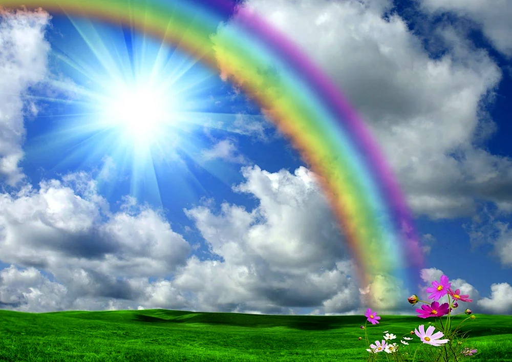 Himmel-Sonne-Regenbogen